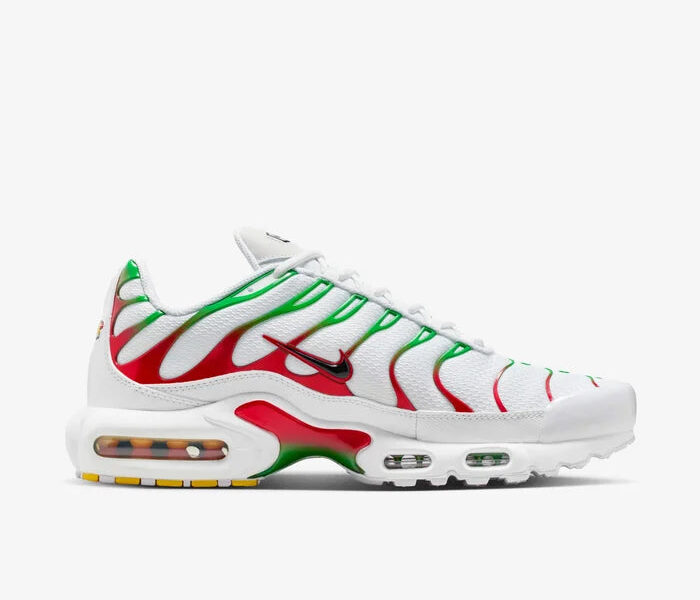 Air Max Plus - White Black Kelly Green University Red